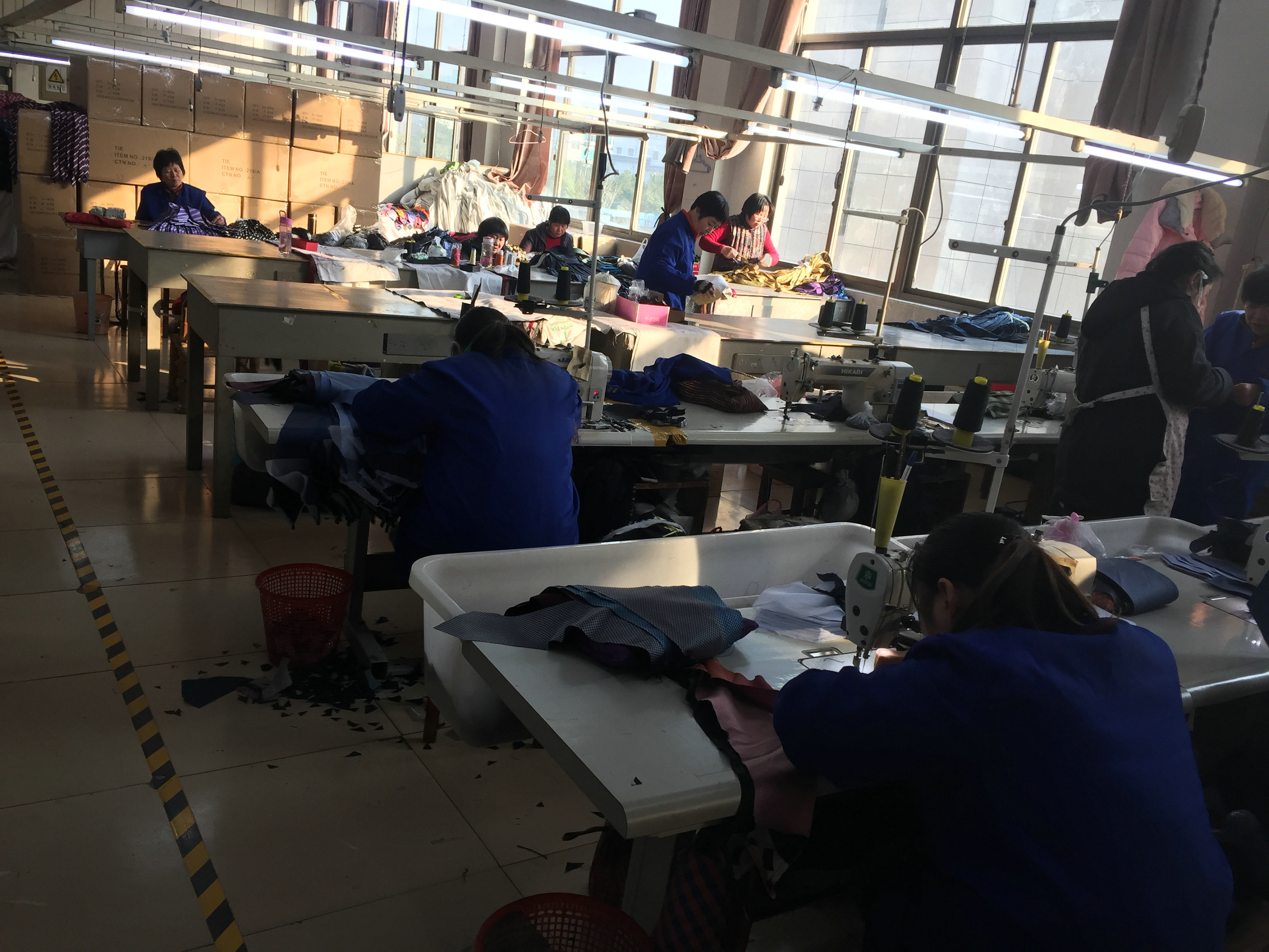 Custom tie factory showroom
