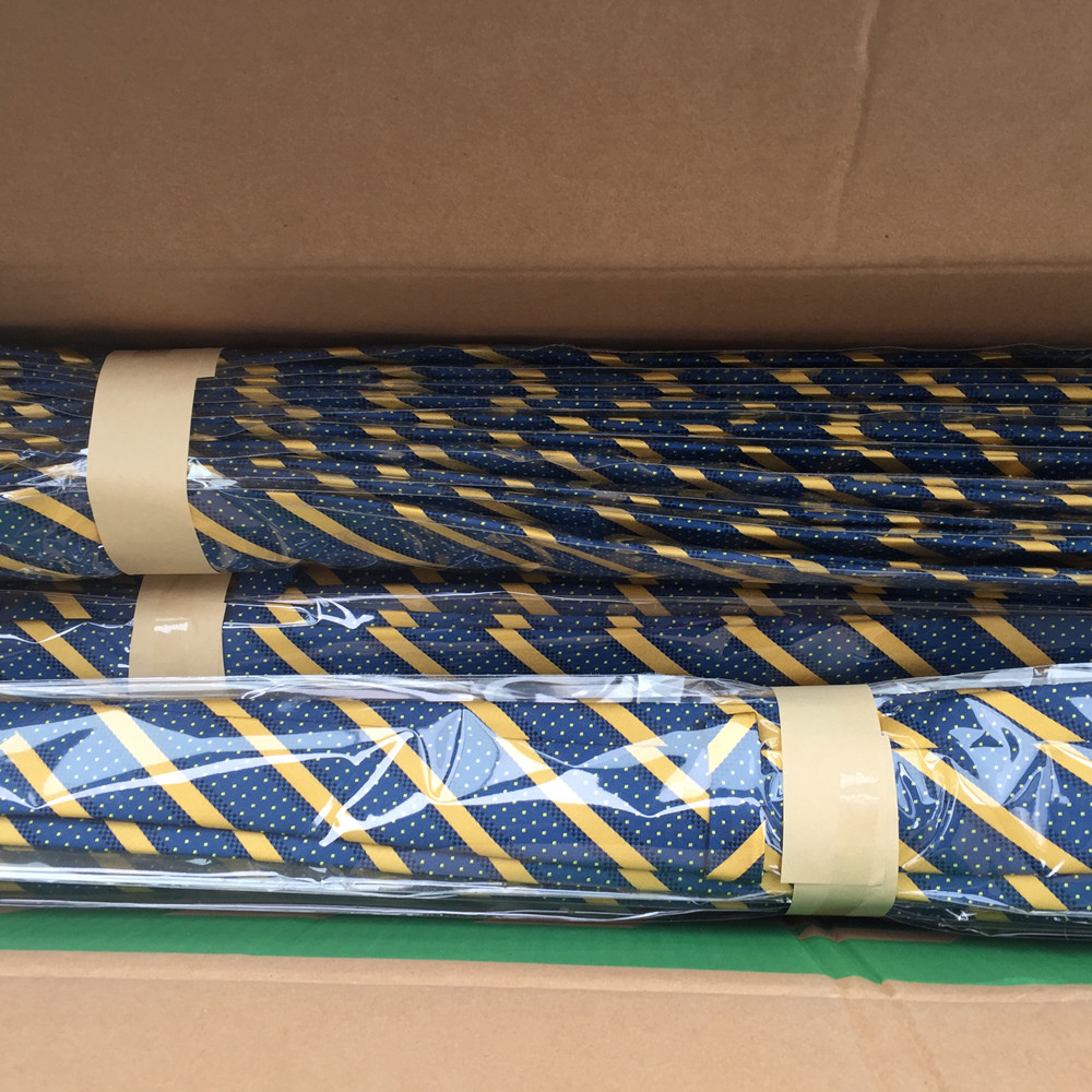 Custom ties packed for bulk shipment