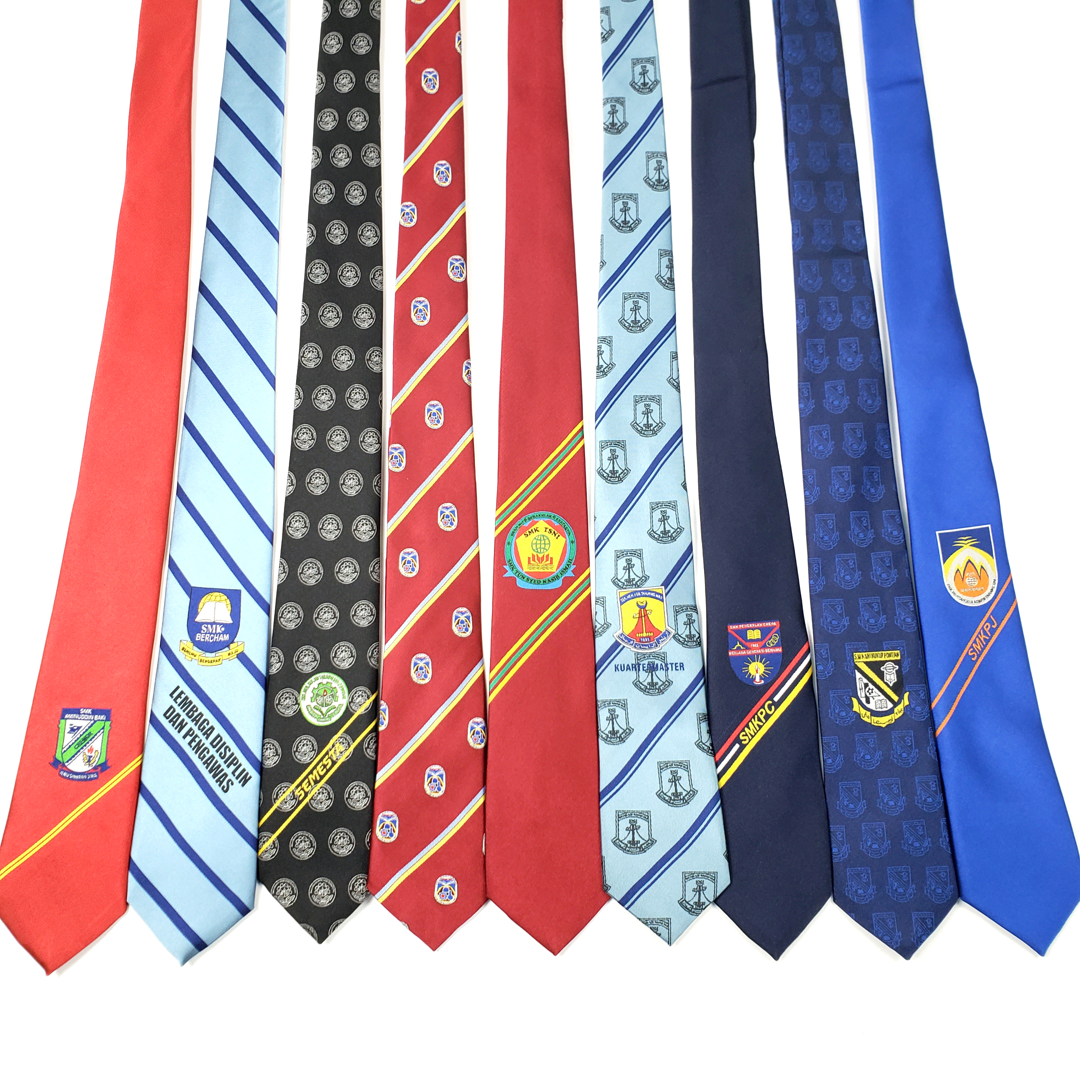 Custom woven jacquard school and logo ties
